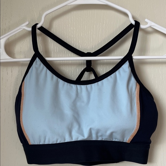 Tory Sport Stylish Light Blue and Black Sports Bra Size Small - Picture 1 of 5
